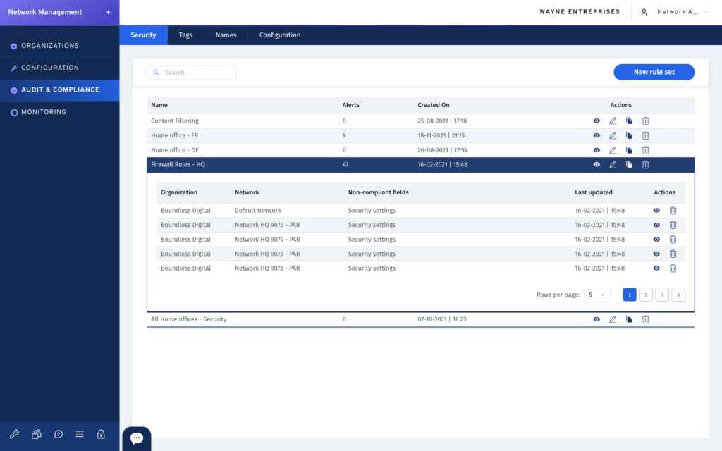 A screen showing how to automate the audit of Meraki configurations using Boundless Automation.