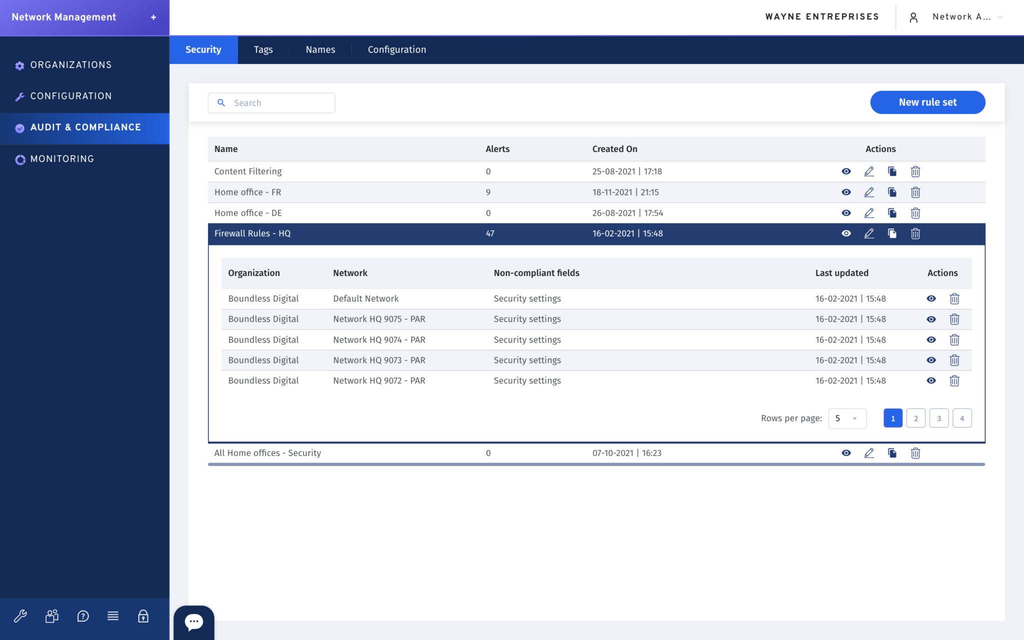 A screen showing how to automate the audit of Meraki configurations using Boundless Automation.