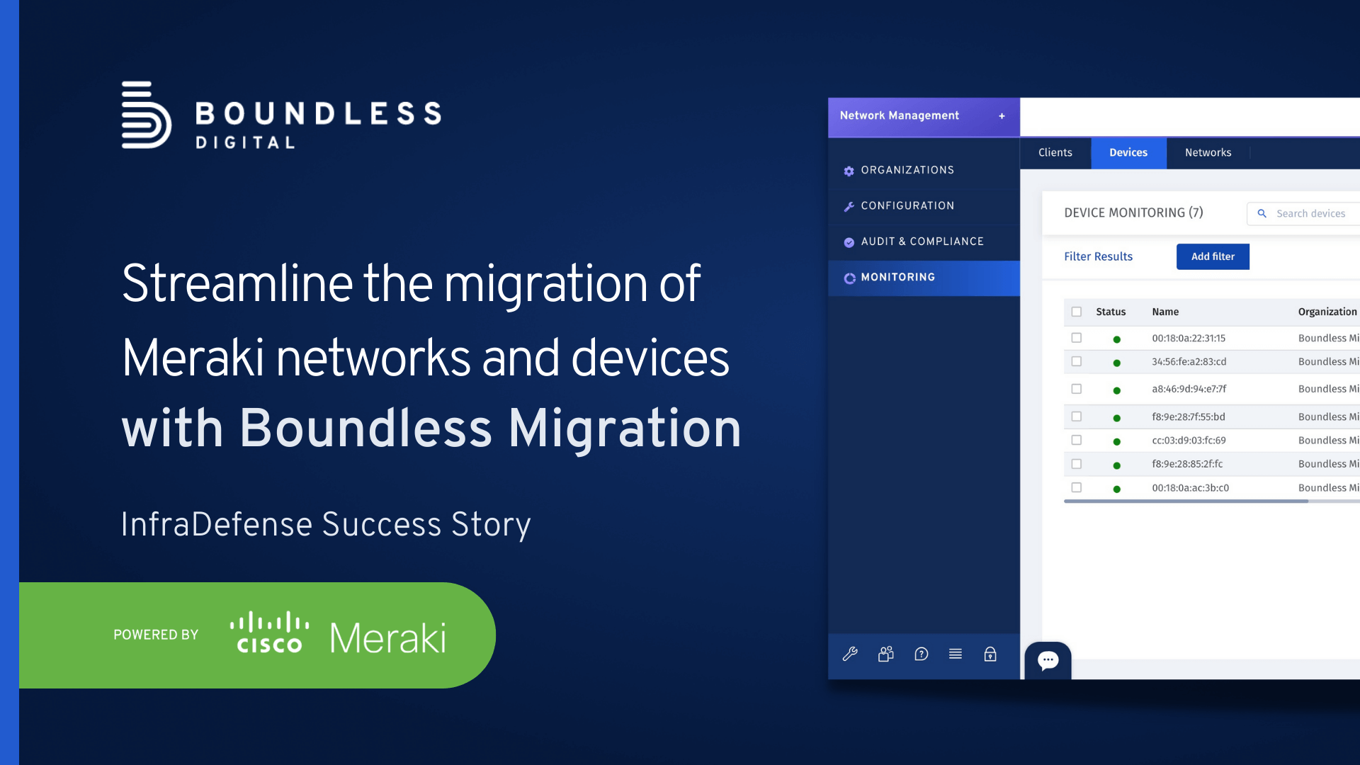 streamline the migration of Meraki networks and devices with Boundless Migration