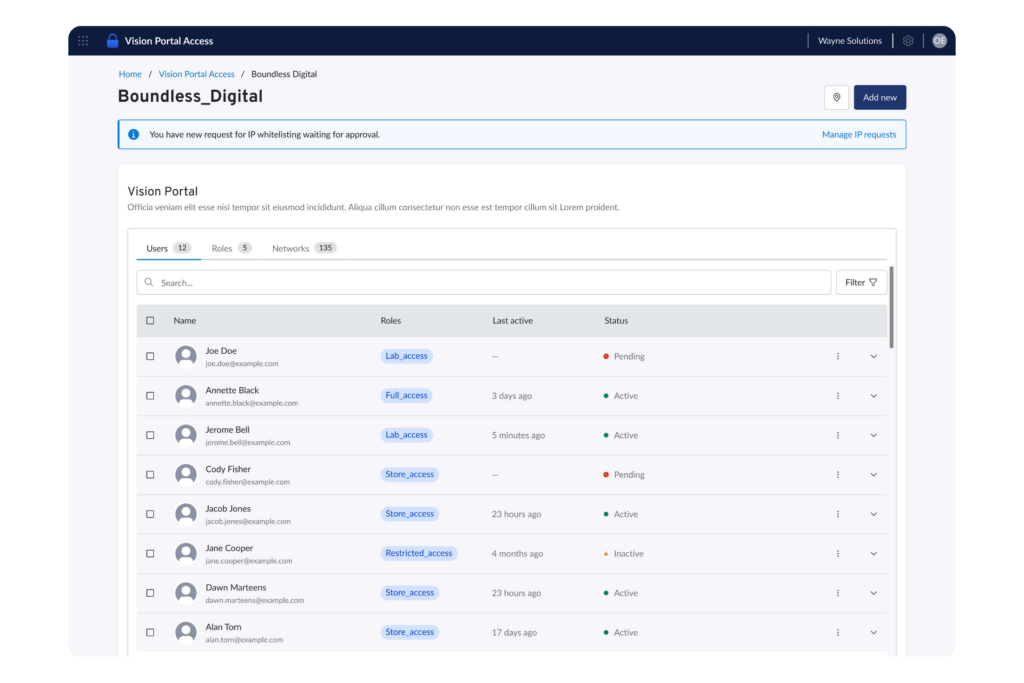Boundless Vision Portal Access User Overview