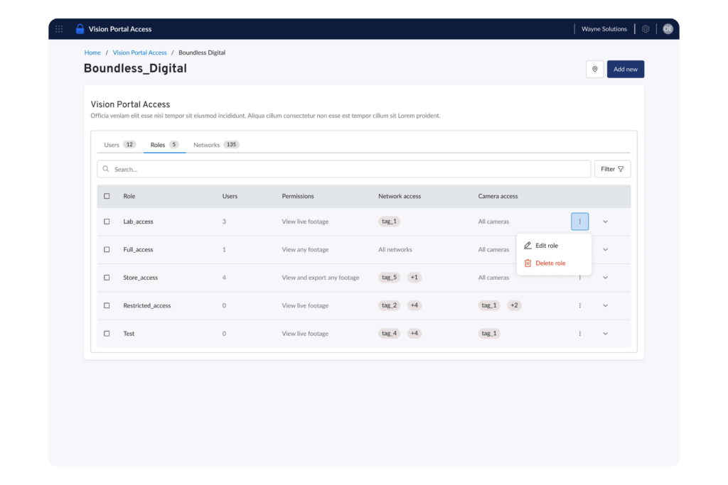 Boundless Vision Portal Access User Roles